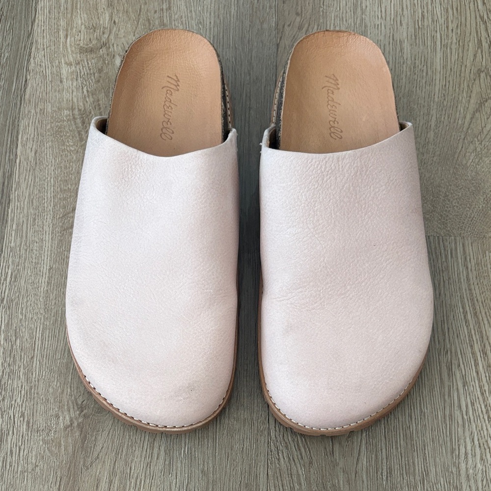 Madewell Light Pink Leather Mules